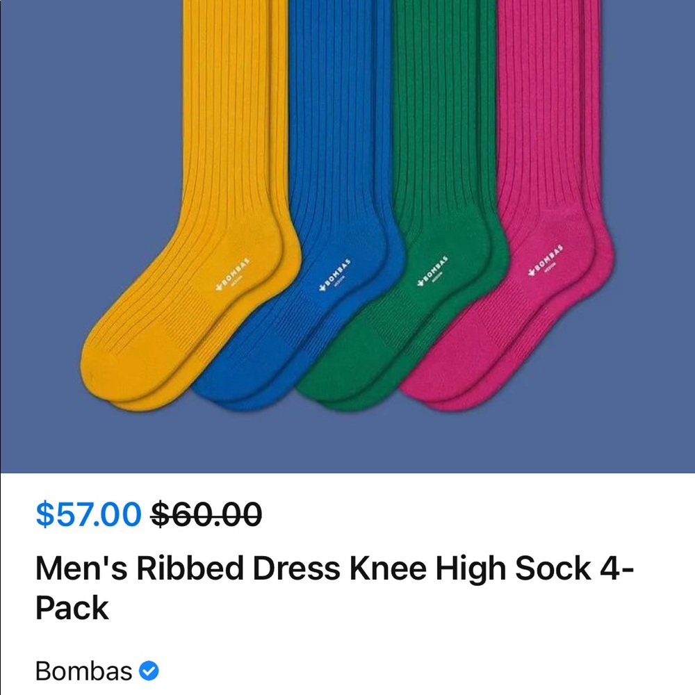 NWT Bombas 4 pack knee high socks